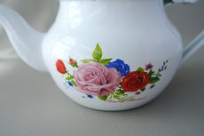 画像3: モロッコホーローティーポット（昭和レトロ風：白）｜Mサイズ　500ml (3)