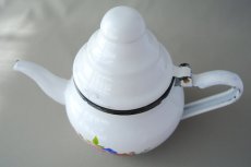 画像4: モロッコホーローティーポット（昭和レトロ風：白）｜Mサイズ　500ml (4)