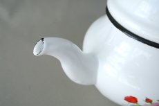 画像5: モロッコホーローティーポット（昭和レトロ風：白）｜Mサイズ　500ml (5)