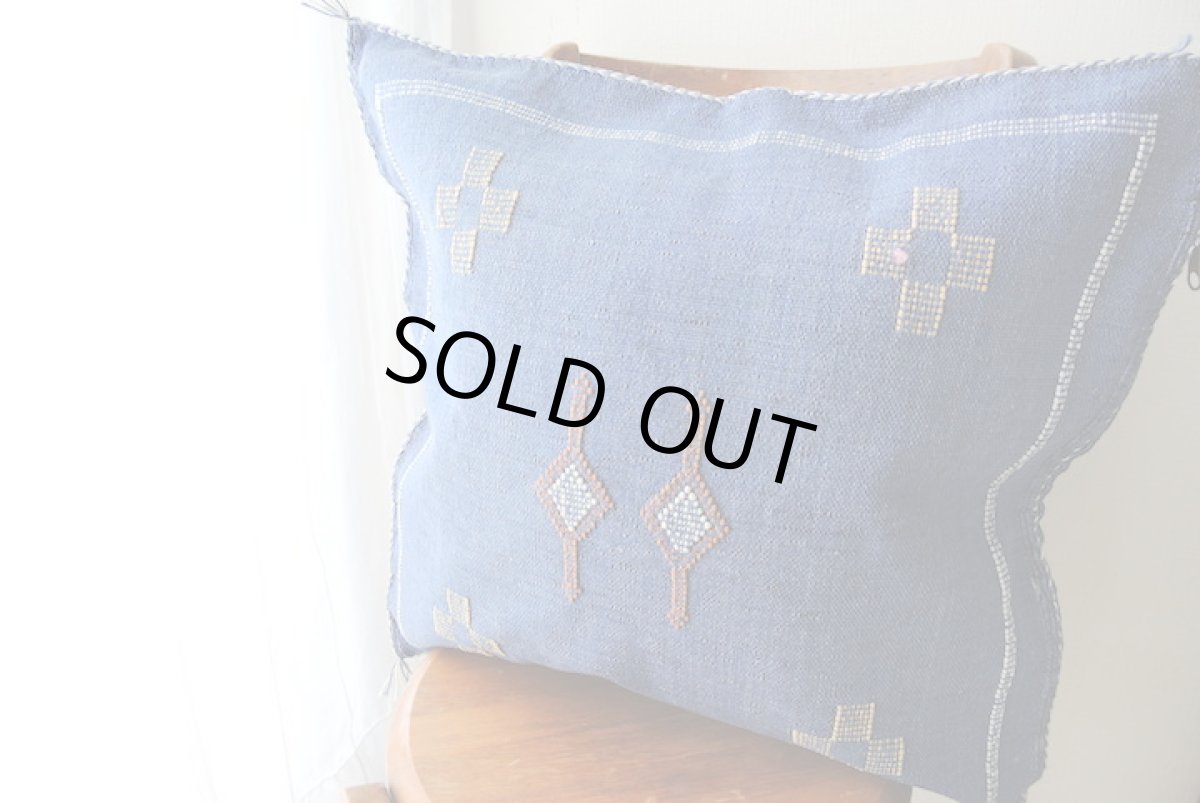 画像2: サブラ （カクタスシルク）クッションカバー・ブルー【メール便可】 (2)