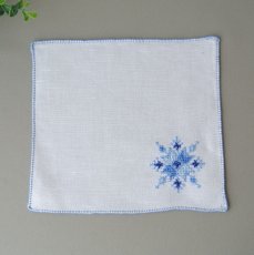 画像1: フェズ刺繍ナプキン｜小サイズ（水色）【メール便可】 (1)