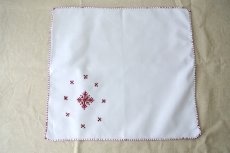 画像5: フェズ刺繍ナプキン（レッド）【メール便可】 (5)