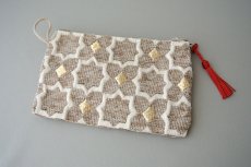 画像2: モロッコ布ポーチ｜Mサイズ 【メール便可】　 (2)