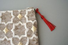 画像3: モロッコ布ポーチ｜Mサイズ 【メール便可】　 (3)