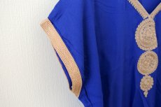 画像4: モロッコ民族衣装（キッズサイズ / ロイヤルブルー）カフタン ジュラバ チュニック【メール便選択可】 (4)