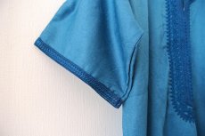 画像5: モロッコ民族衣装（キッズサイズ / ブルーグリーン）カフタン ジュラバ チュニック【メール便選択可】 (5)