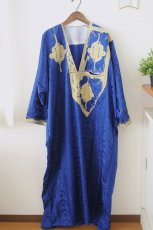 画像2: モロッコ民族衣装（メンズサイズ / ブルー）カフタン ジュラバ サハラ ベルベル (2)