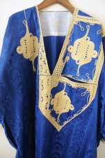 画像3: モロッコ民族衣装（メンズサイズ / ブルー）カフタン ジュラバ サハラ ベルベル (3)