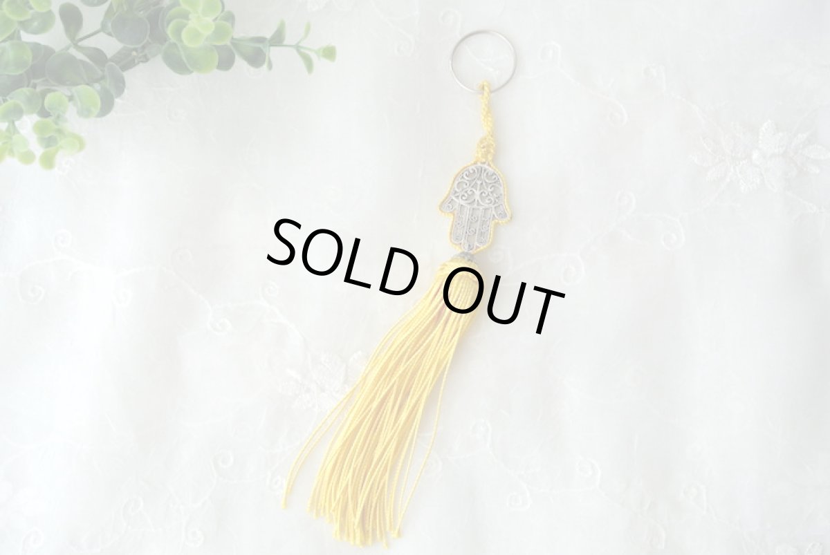 画像2: タッセルチャーム｜ファティマの手（サラサラ）【メール便選択可】 キーホルダー　魔除け　お守り (2)