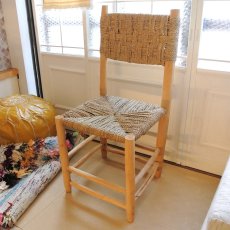 画像1: オレンジの木の椅子｜特大サイズ・背もたれあり（ナチュラル）※店舗でのみ販売 (1)