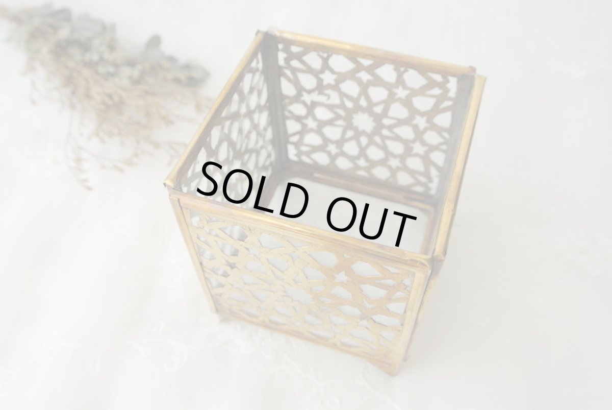 画像4: モロッコキャンドルホルダー｜ゼリージュ・ゴールド（真鍮製） (4)