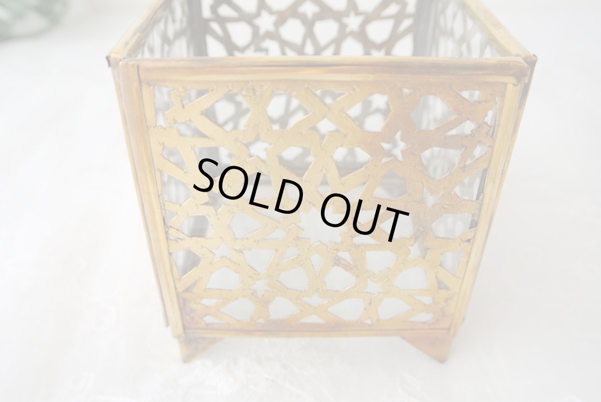 画像5: モロッコキャンドルホルダー｜ゼリージュ・ゴールド（真鍮製） (5)