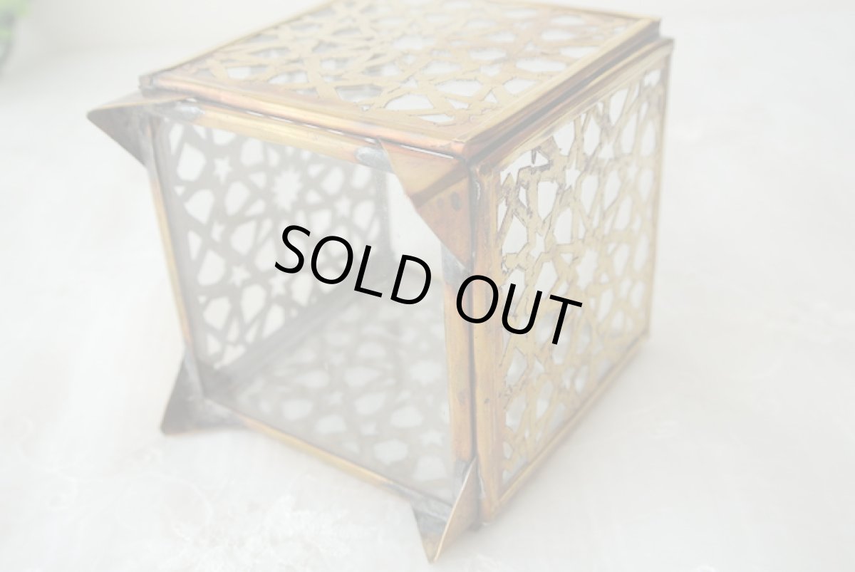 画像7: モロッコキャンドルホルダー｜ゼリージュ・ゴールド（真鍮製） (7)