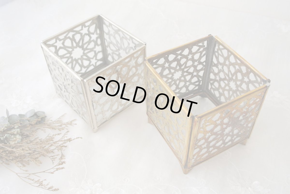 画像3: モロッコキャンドルホルダー｜ゼリージュ・ゴールド（真鍮製） (3)