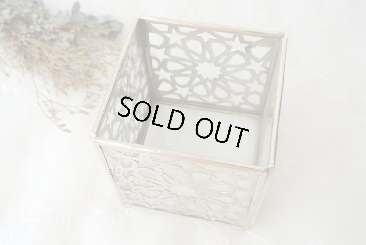 画像4: モロッコキャンドルホルダー｜ゼリージュ・シルバー（合金製） (4)