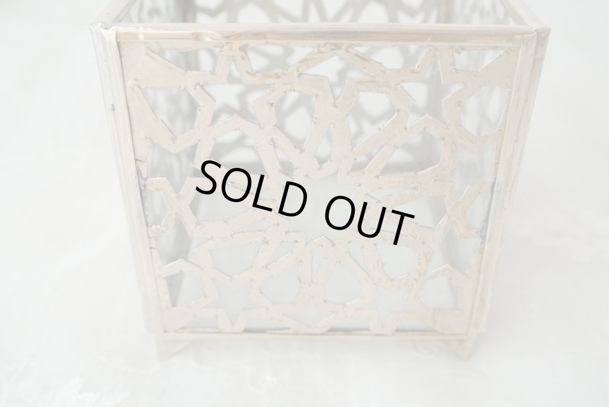 画像5: モロッコキャンドルホルダー｜ゼリージュ・シルバー（合金製） (5)