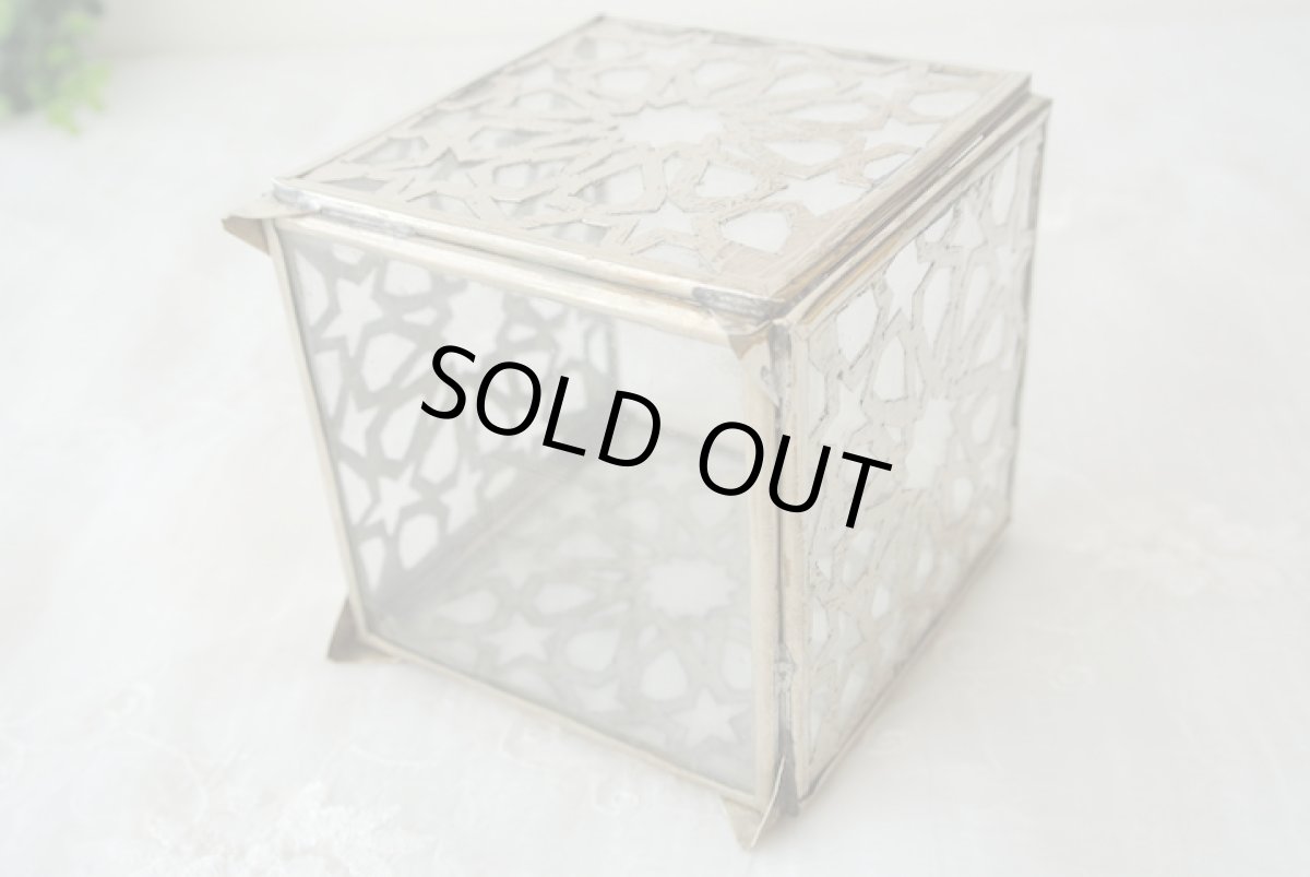 画像7: モロッコキャンドルホルダー｜ゼリージュ・シルバー（合金製） (7)