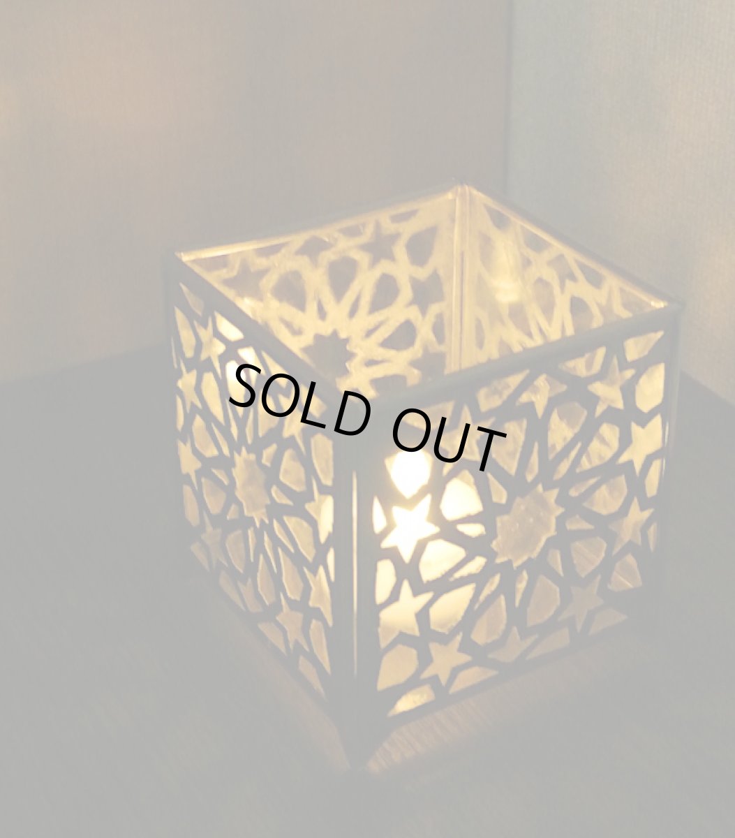 画像2: モロッコキャンドルホルダー｜ゼリージュ・シルバー（合金製） (2)