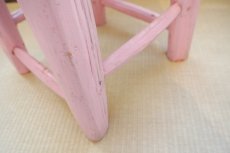 画像4: オレンジの木の椅子｜Sサイズ（ピンク）スツール (4)