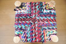 画像3: オレンジの木の椅子｜Mサイズ（カラフル座面） スツール (3)