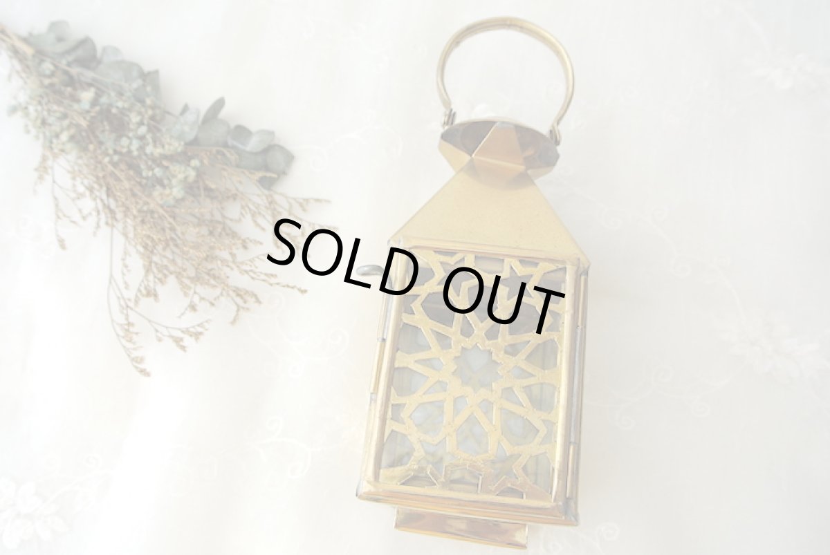 画像3: モロッコキャンドルランタン|ゼリージュ・ゴールド(真鍮製) (3)