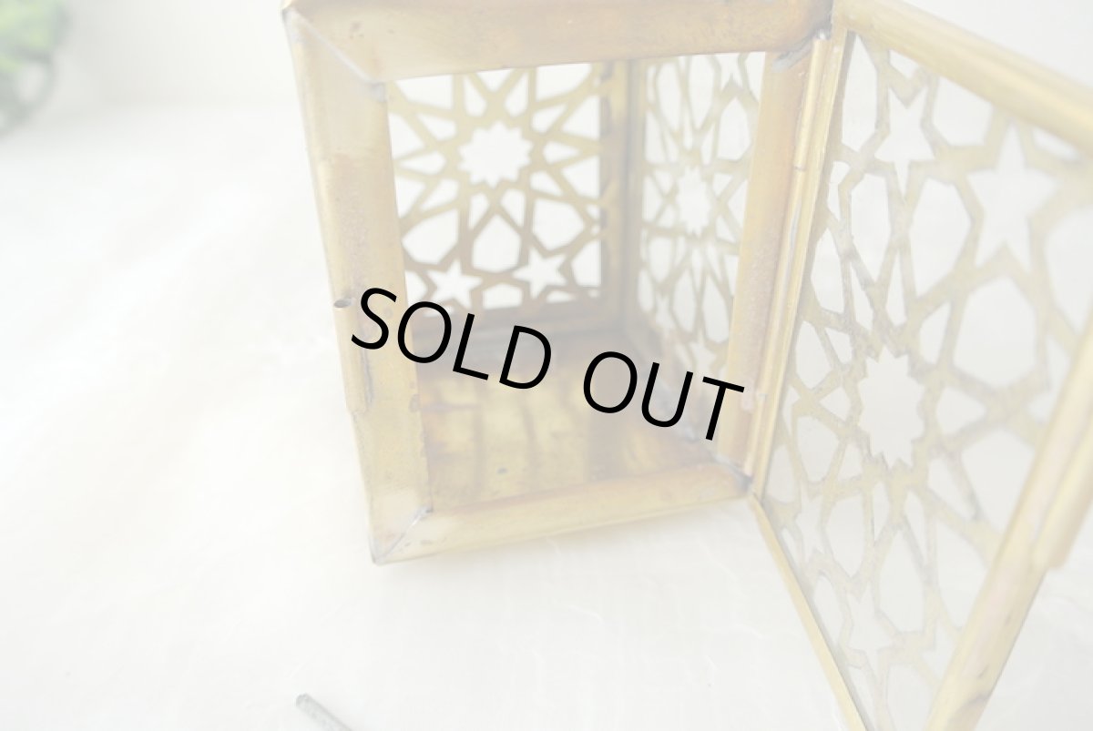 画像7: モロッコキャンドルランタン|ゼリージュ・ゴールド(真鍮製) (7)