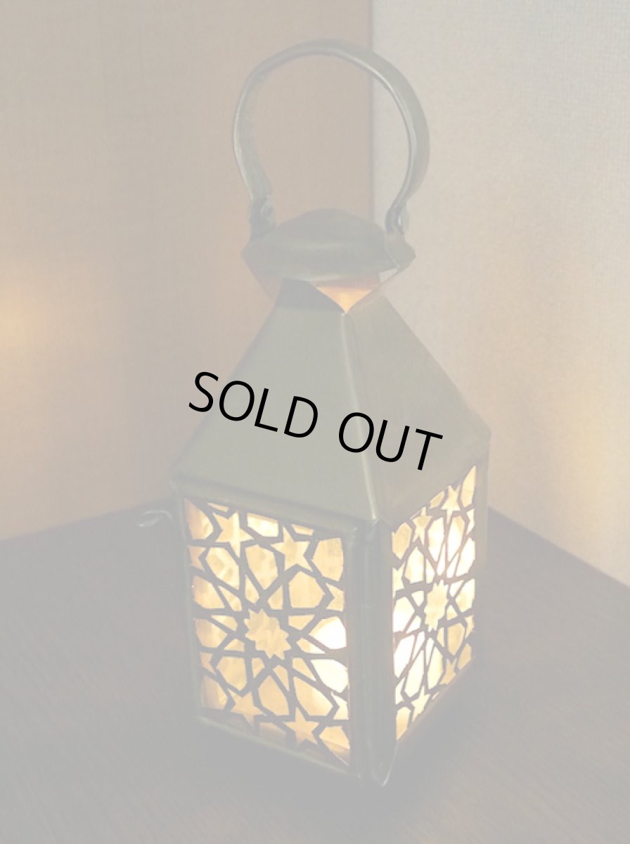 画像2: モロッコキャンドルランタン|ゼリージュ・ゴールド(真鍮製) (2)