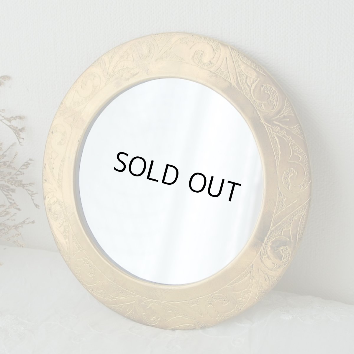 画像1: モロッコウォールミラー｜丸（真鍮製） (1)