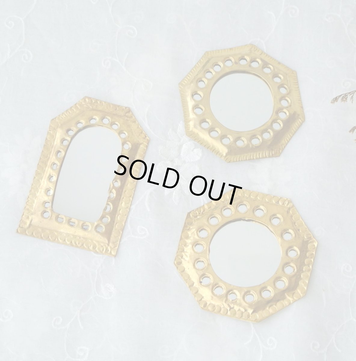 画像1: モロッコミニミラー｜パンチング（真鍮製） (1)