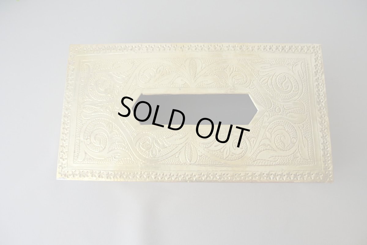 画像3: メタルティッシュケース｜彫り模様（ 色：ゴールド） (3)