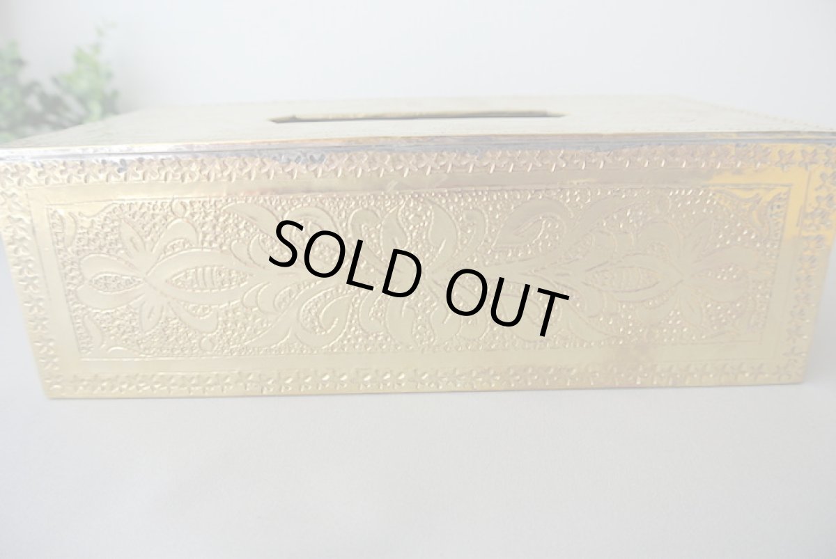 画像4: メタルティッシュケース｜彫り模様（ 色：ゴールド） (4)