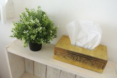 画像2: メタルティッシュケース｜彫り模様（ 色：ゴールド） (2)