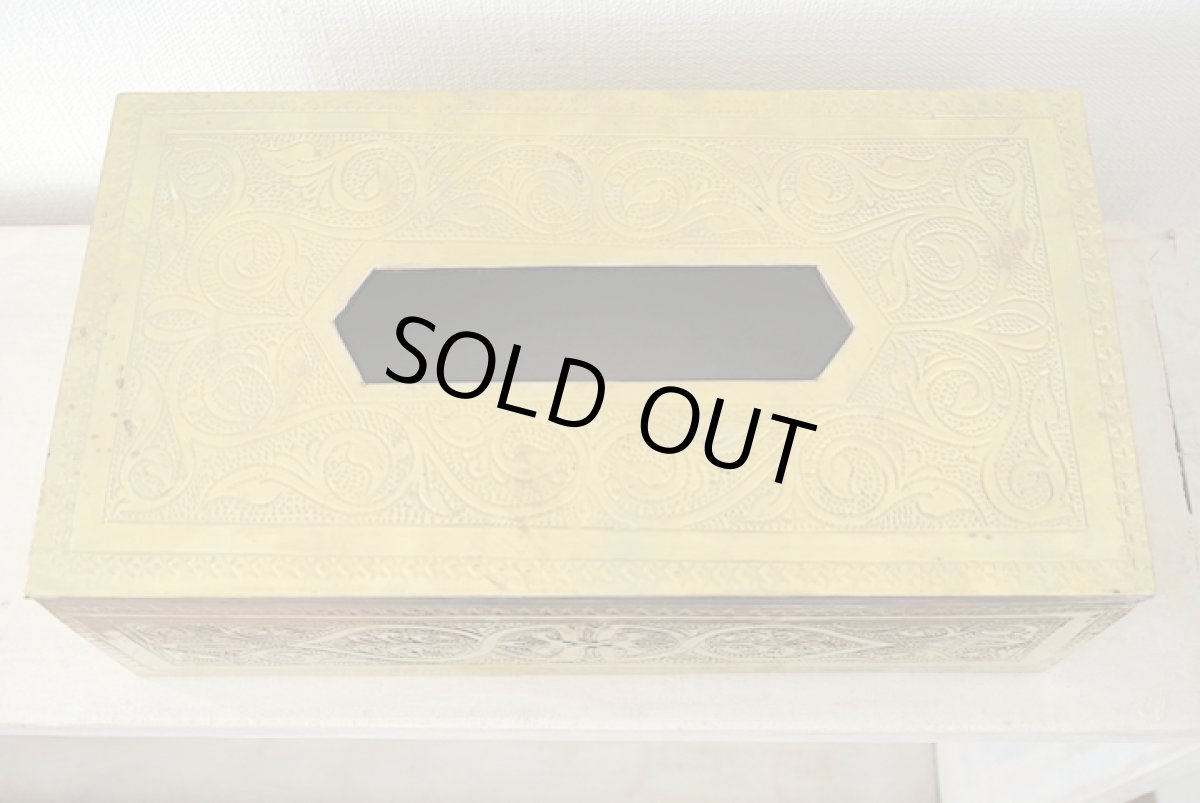 画像3: メタルティッシュケース｜彫り模様（ 色：ゴールド） (3)