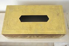 画像3: メタルティッシュケース｜彫り模様（ 色：ゴールド） (3)