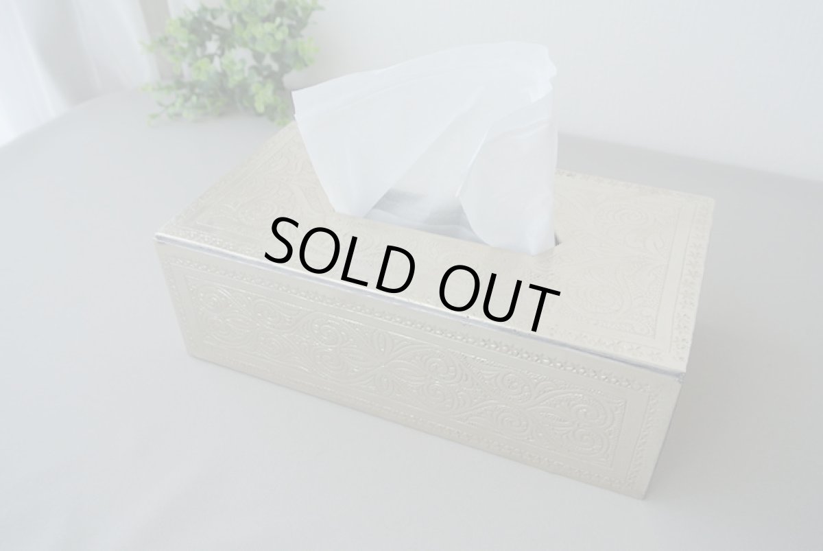 画像2: メタルティッシュケース｜彫り模様（ 色：シルバー） (2)