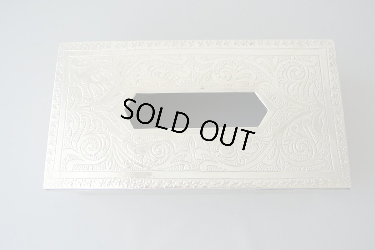 画像3: メタルティッシュケース｜彫り模様（ 色：シルバー） (3)