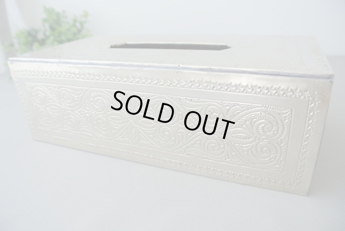 画像5: メタルティッシュケース｜彫り模様（ 色：シルバー） (5)