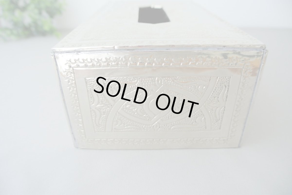 画像6: メタルティッシュケース｜彫り模様（ 色：シルバー） (6)