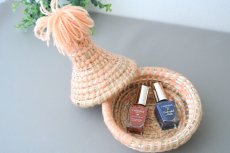 画像2: モロッコ蓋つきかご小物入れ・M　ベルベルバスケット　モロッコインテリア  (2)
