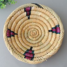 画像1: モロッコかご皿｜丸・柄 Sサイズ　小物入れ　フルーツかご (1)