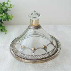 画像1: ガラスのタジン小物入れ｜メタル装飾付きB  (1)