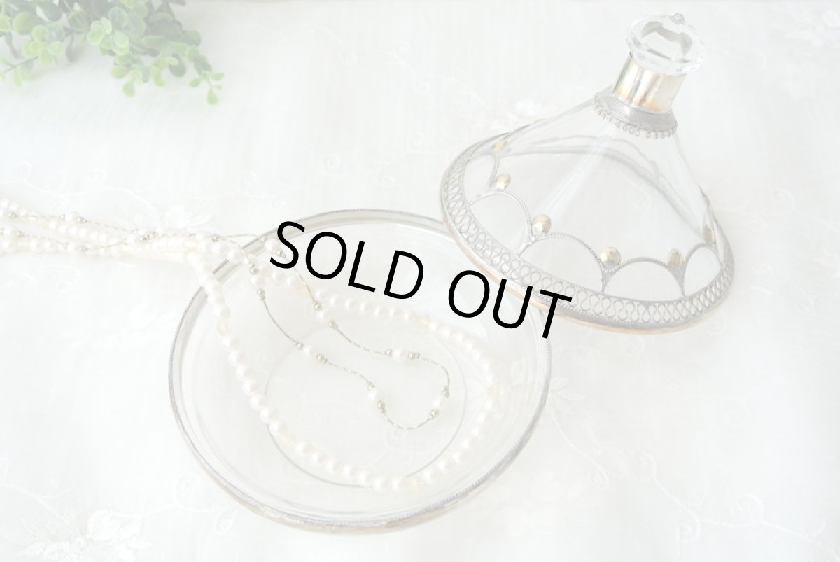 画像2: ガラスのタジン小物入れ｜メタル装飾付きB  (2)