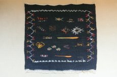 画像7: モロッコラグ ｜アフニフ SS（ブラックA / 約55×52cm）美品　玄関マット　一点もの (7)