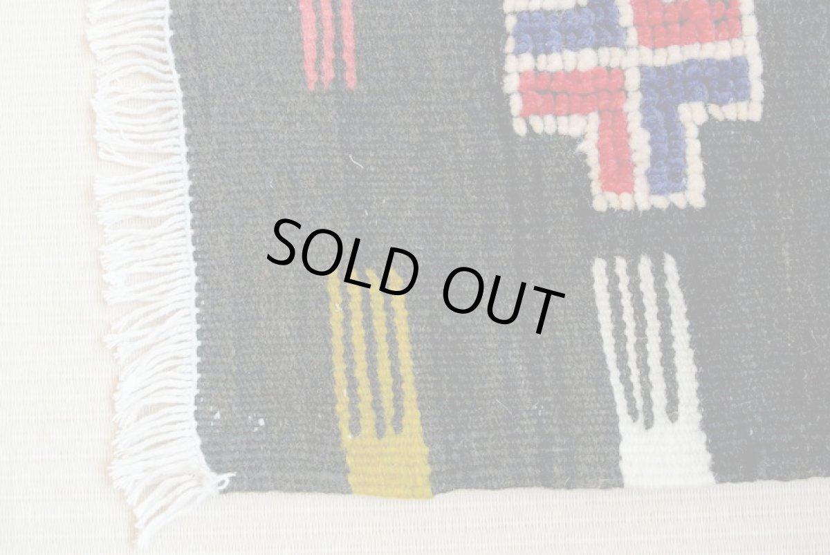 画像5: モロッコラグ ｜アフニフ SS（ブラックB / 約52×54cm）美品　玄関マット　一点もの (5)