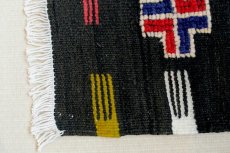 画像5: モロッコラグ ｜アフニフ SS（ブラックB / 約52×54cm）美品　玄関マット　一点もの (5)