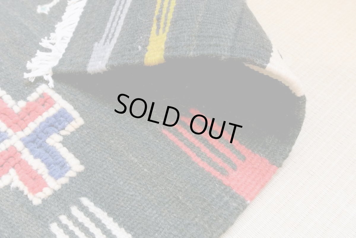 画像6: モロッコラグ ｜アフニフ SS（ブラックB / 約52×54cm）美品　玄関マット　一点もの (6)