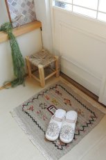 画像2: モロッコラグ ｜アフニフ SS（グレー / 約51×50cm）美品　玄関マット　一点もの (2)