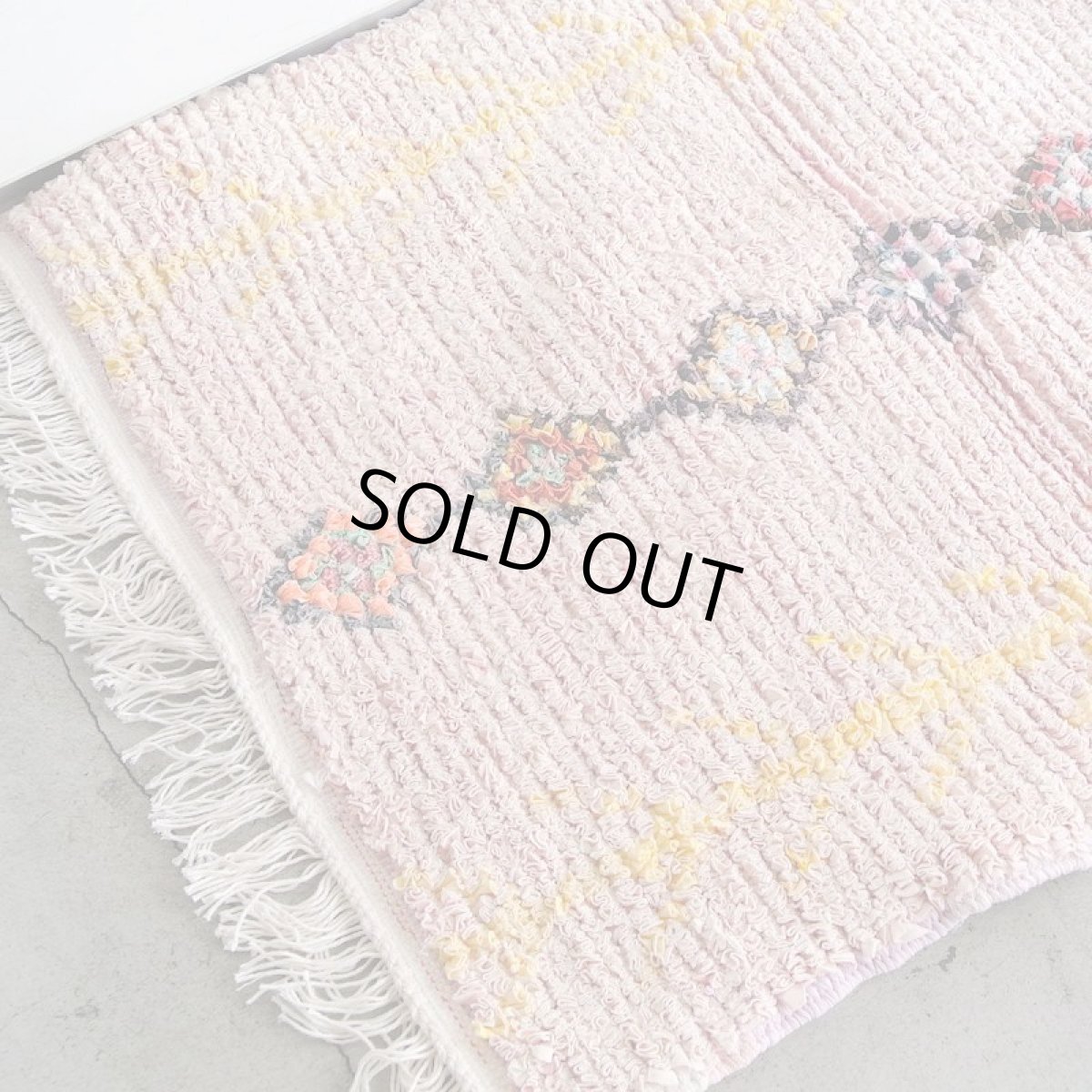 画像2: 【SALE】モロッコラグ｜ボシャルウィット・ピンクダイヤC（約96×73cm） 一点もの　送料無料　良品 (2)