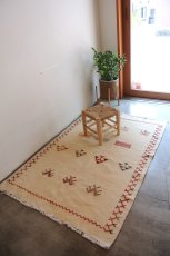 画像2: モロッコラグ |アフニフ M(オフホワイト / 約150×102cm)送料無料 美品 (2)