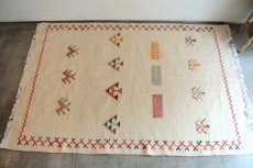 画像3: モロッコラグ |アフニフ M(オフホワイト / 約150×102cm)送料無料 美品 (3)